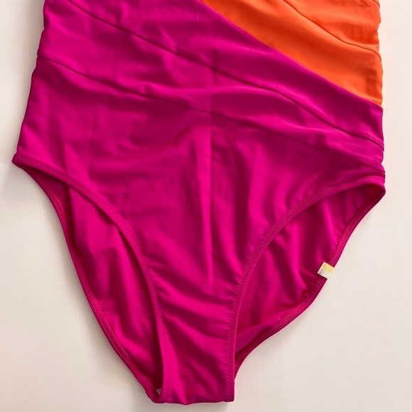 Summer Salt Island Goddess shirred One Shoulder One Piece Size 8LT - Picture 6 of 12